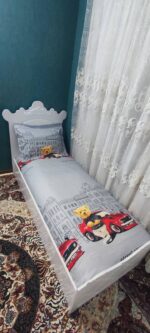 روتختی پسرانه یک نفره تدی ماشینی زمینه طوسی - Image 2