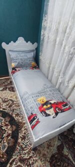روتختی پسرانه یک نفره تدی ماشینی زمینه طوسی - Image 5
