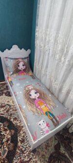 روتختی دخترانه یک نفره دختر موفری طوسی - Image 3