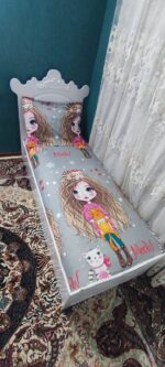 روتختی دخترانه یک نفره دختر موفری طوسی - Image 5