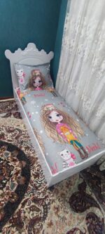 روتختی دخترانه یک نفره دختر موفری طوسی - Image 4