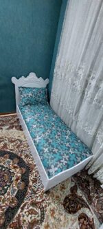 روتختی یکنفره گلدار ابی طوسی