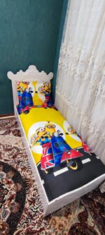 روتختی یک‌نفره بچه‌گانه مینیون موتور زمینه زرد رنگ میینیون - Image 5