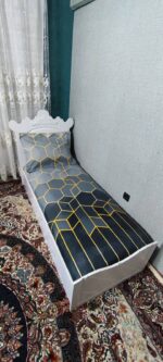 روتختی یکنفره مکعبی زنبوری طوسی خط طلایی - Image 3