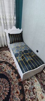 روتختی یکنفره مکعبی زنبوری طوسی خط طلایی