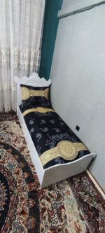 روتختی یکنفره طرح ورساچ مشکی کرم - Image 4